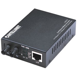 Intellinet Network Solutions Fast Ethernet RJ45 to ST, Multi-Mode, 1.24 miles (2 km) Media Converter