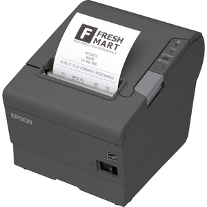 Epson TM-T88V Desktop Direct Thermal Printer - Monochrome - Receipt Print - USB - USB Host - Serial - Dark Gray