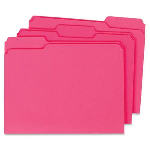 File Folders, 11pt, 1/3 Cut, Letter, 100/BX, Pink
