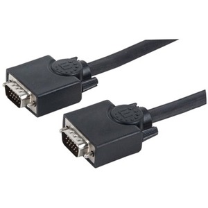 Manhattan SVGA HD15 Male to HD15 Female Monitor Cable, 50', Black