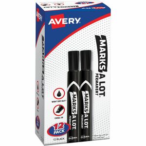 Marks-A-Lot Permanent Markers, Large, Black, 144/Carton