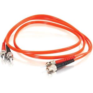 C2G-2m ST-ST 50/125 OM2 Duplex Multimode Fiber Optic Cable (TAA Compliant) - Orange