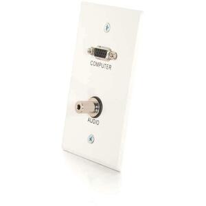 C2G VGA and 3.5mm Audio Pass Through Single Gang Wall Plate - White