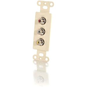 C2G Composite Video and RCA Stereo Audio Pass Through Decorative Style Wall Plate - Ivory