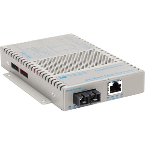 OmniConverter 10/100/1000 PoE+ Gigabit Ethernet Fiber Media Converter Switch RJ45 SC Multimode 550m