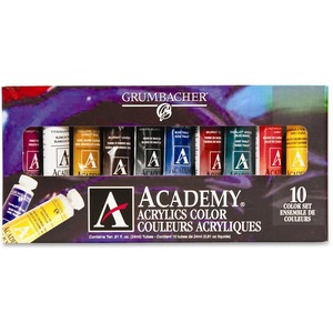 Academy Acrylic 10-Color Set 10 X 24Ml (0.81Oz) Tubes
