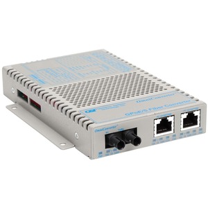 OmniConverter 10/100/1000 PoE Gigabit Ethernet Fiber Media Converter Switch RJ45 ST Multimode 550m