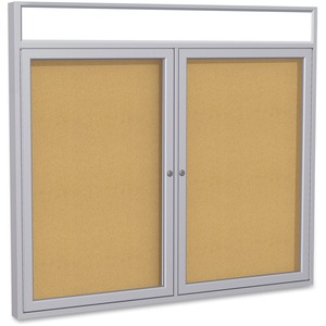 Headliner Bulletin Board (2 door) - Frame: Satin Aluminum Indoor, Size: 36 x 48