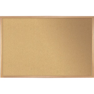 Traditional Natural Corkboard (Aluminum/Wood) - Frame: Wood, Size: 3' x 5'