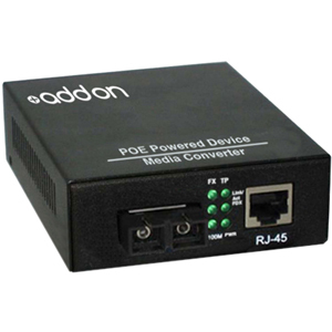 AddOn 10/100Base-TX(RJ-45) to 100Base-LX(SC) SMF 1310nm 20km POE Media Converter