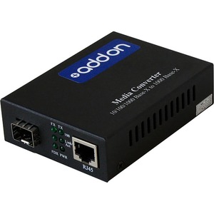 AddOn 10/100Base-TX(RJ-45) to Open SFP Port Managed Media Converter