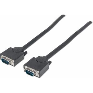 Manhattan SVGA HD15 Male to HD15 Male Monitor Cable, 10', Black