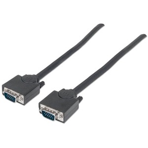 Manhattan SVGA HD15 Male to HD15 Male Monitor Cable, 15', Black