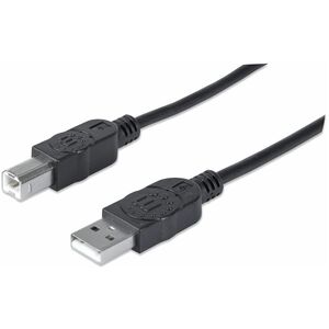 Manhattan Hi-Speed USB 2.0 A Male to B Male Device Cable, 10', Black