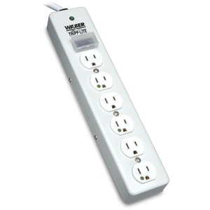 Tripp Lite Surge Protector Power Strip Medical Hospital RT Angle Plug 6 Outlet 10' Cord