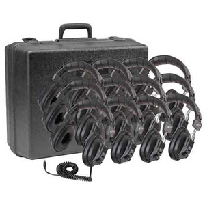 Califone 12Pk 3068-12 Headphone 3.5MM 10ft Vol W/ Case