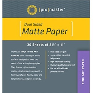 Promaster Dual Sided Matte Paper - 8 1/2"x11" - 20 Sheets