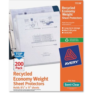 Sheet Protectors, 10 pg Cap., 8-1/5x11 , 200/BX, Semi-Clear