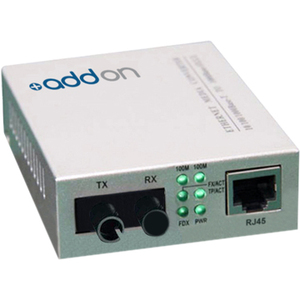 AddOn 10/100Base-TX(RJ-45) to 100Base-BXD(ST) BiDi SMF 1550nm/1310nm 20km Media Converter