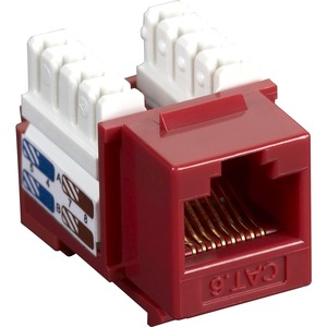 Black Box CAT6 Keystone Jack - Unshielded, RJ45, Red, 25-Pack