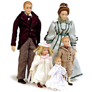 Town Square Miniatures Drummond Victorian Family of 5 Dollhouse Miniature Set