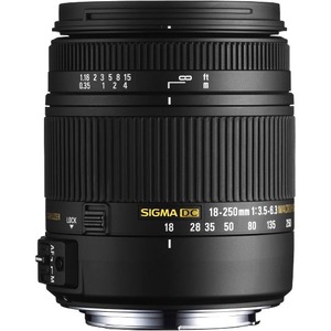 Sigma - 18 mm to 250 mm - f/22 - f/6.3 - Macro Zoom Lens for Nikon F