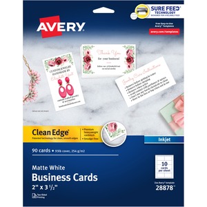 Avery Microperforated Business Card White 2x3.5 80 Pk Matte