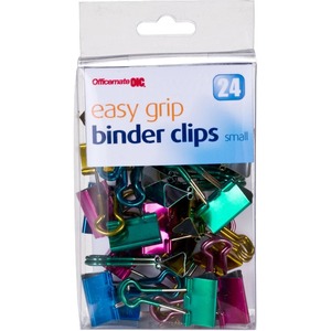 Officemate Metallic Easy Grip Binder Clips Asst Small 24 Pk BP