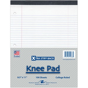 Roaring Spring Stiff Back Writing Pad White 8.5x11.75 100 Sht College Ruled