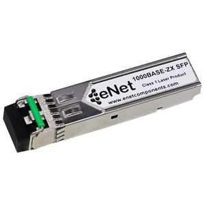 ENET Cisco Compatible GLC-ZX-SM-RGD TAA Compliant Functionally Identical 1000BASE-ZX SFP 1550nm DOM Enabled 80km Duplex LC Connector Industrial Temp