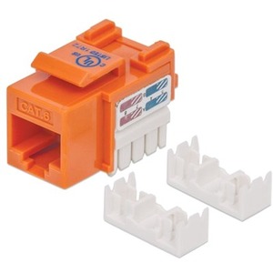 Intellinet Network Solutions Cat6 Keystone Jack, UTP, Punch-Down, Orange