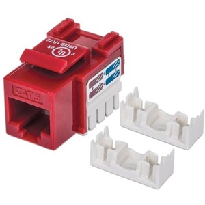 Intellinet Network Solutions Cat6 Keystone Jack, UTP, Punch-Down, Red