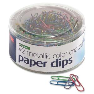 Officemate 97225 Paper Clips, PVC Free, Metallic Color Coated, No.2, 600 Pack