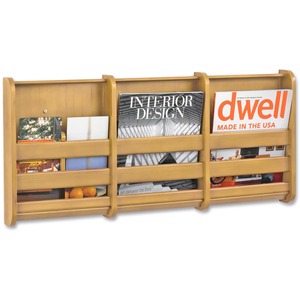 Discount Office Supplies Online Office Mall 3 Pocket Bamboo Magazine Rack