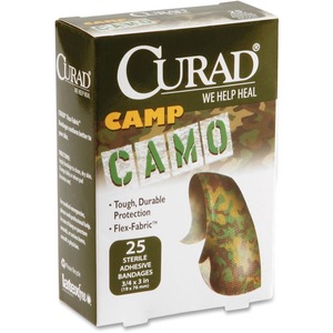 Bandage,Fabric,Camo Green,Curad,3/4X3