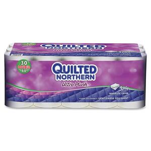 Quilted Northern Ultra Plush, 176Sht/RL, 3-Ply, 30/PK, White
