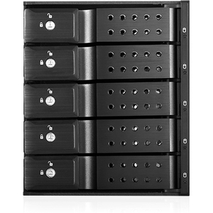 iStarUSA BPN-DE350SS-BLK Drive Enclosure for 5.25" - 6Gb/s SAS, Serial ATA/600 Host Interface Internal - Black