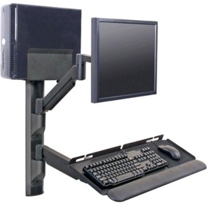 Innovative 8326 Wall Mount Track for CPU, Keyboard, Flat Panel Display - Black