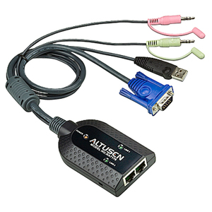 Aten USB Virtual Media KVM Adapter Cable with Audio (CPU Module) - 1280 x 1024 - 2 x Network (RJ-45) - 1 x USB1 x VGA-TAA Compliant