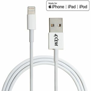 4XEM's 6ft 2m Lightning cable for Apple iPhone, iPad, iPod - MFI Certified