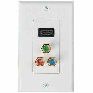 4XEM 1 Port Female HDMI and RCA Audio/Video Wall Plate (White)