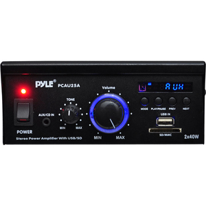 PyleHome PCAU25A Amplifier - 80 W RMS - 2 Channel - Black