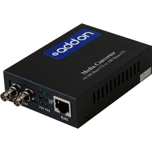 AddOn 10/100Base-TX(RJ-45) to 100Base-LX(ST) SMF 1310nm 80km Media Converter