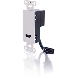 C2G HDMI Pass Through Decorative Wall Plate - Aluminum