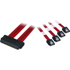 LINDY Internal SAS to 4 x SATA II Multilane Cable, 0.5m