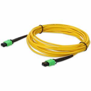 AddOn 3m MPO (Female) to MPO (Female) 12-Strand Yellow OS2 Straight Fiber OFNR (Riser-Rated) Patch Cable