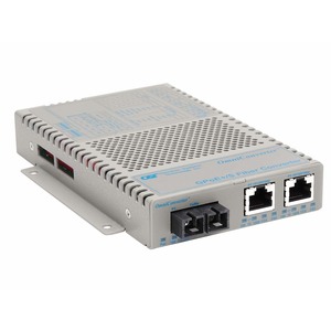 OmniConverter 10/100/1000 PoE+ Gigabit Ethernet Fiber Media Converter Switch RJ45 SC Multimode 550m