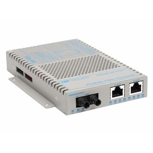 OmniConverter SL 10/100 PoE Ethernet Fiber Media Converter Switch RJ45 ST Multimode 5km