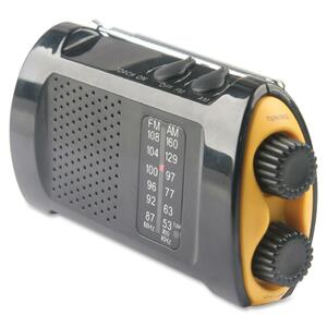 Emergency Crank Radio w/Flashlight, Yellow/Black