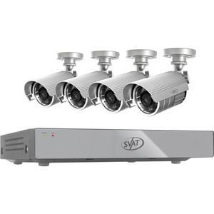 SVAT 8CH Smart Security DVR with 4 Hi-Res Outdoor Cameras - 500 GB HDD